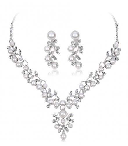 SET460 - Pearl rhinestone Jewellery Set